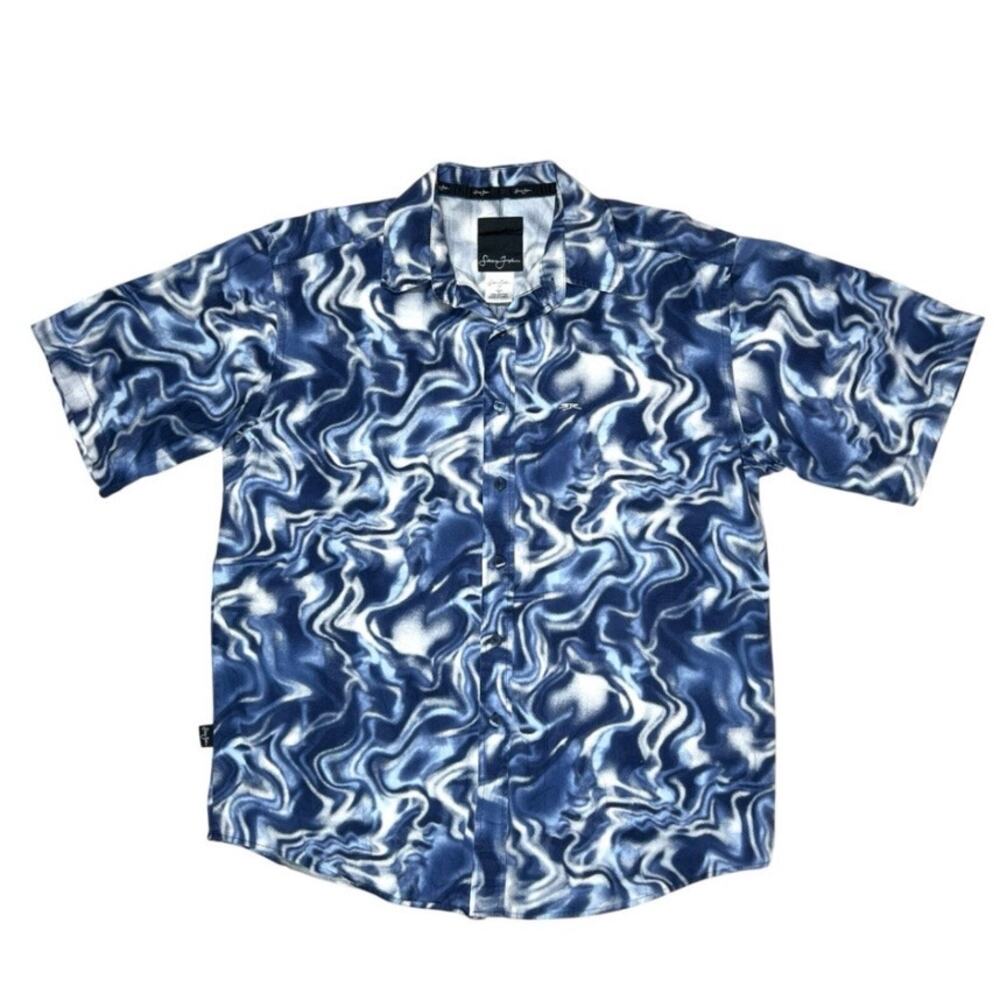 Sean John Mens Shirt Size L Casual Button Up Short Sleeve